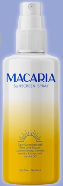 Macaria Sunscreen Spray