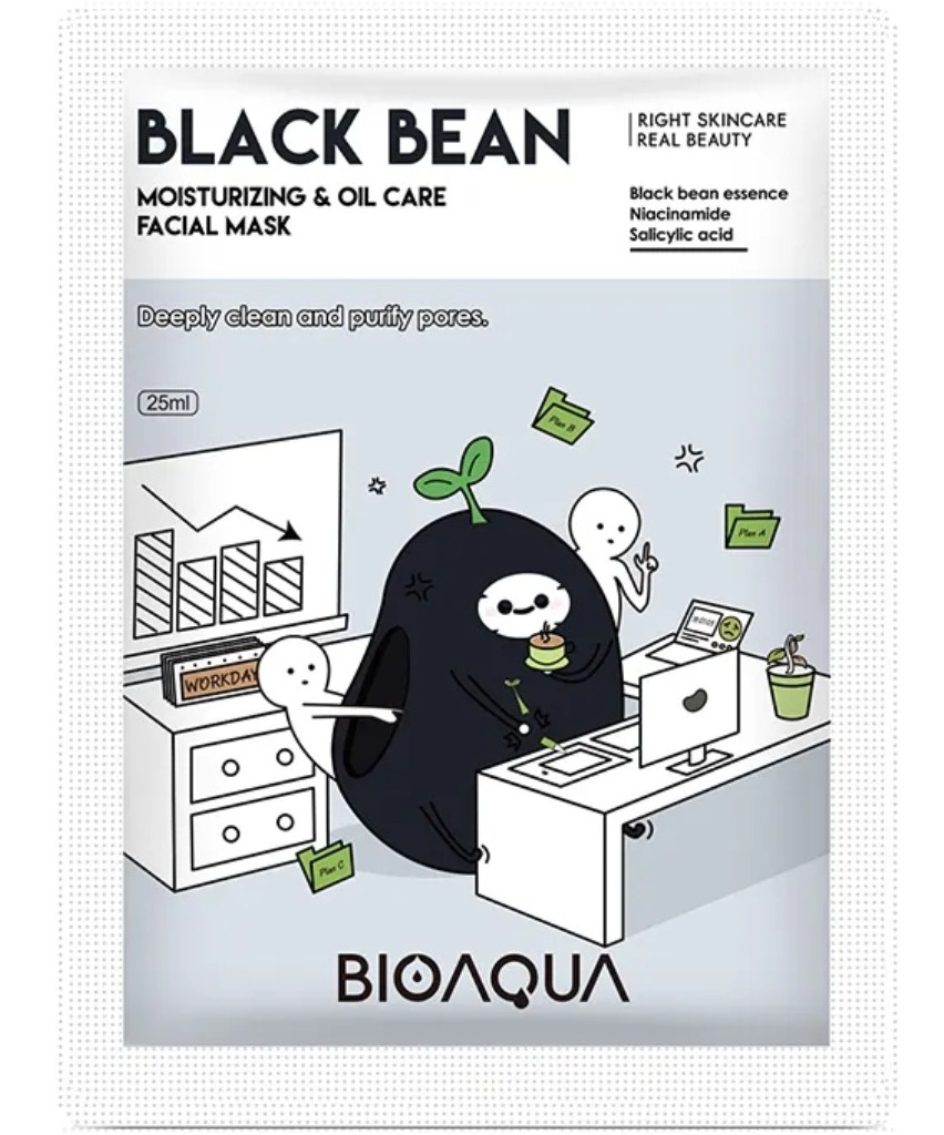 BioAqua Black Bean Moisturizing & Oil Care Facial Mask