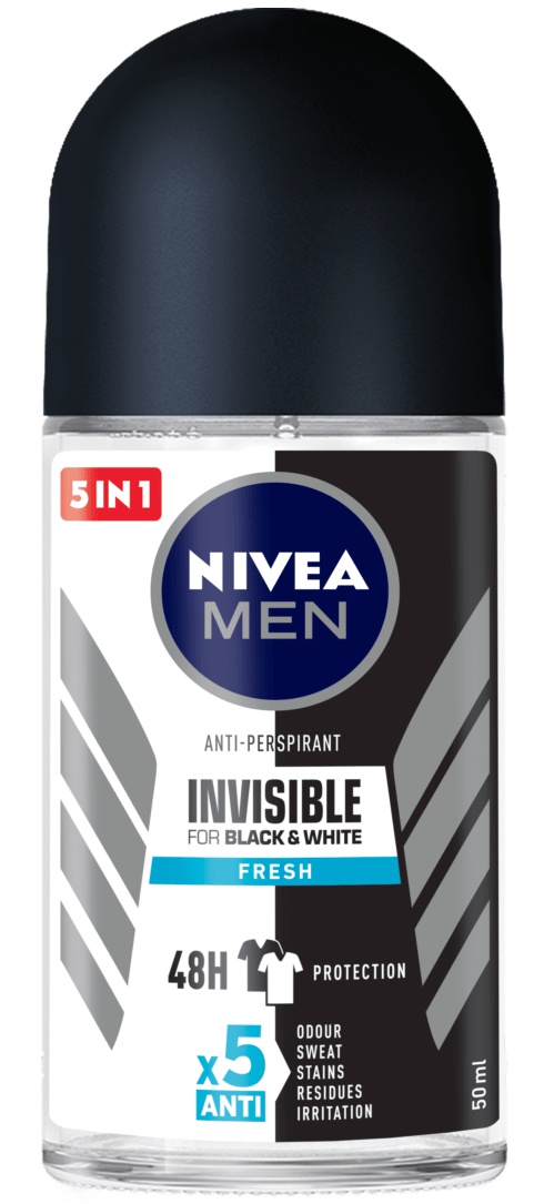 NIVEA MEN Roll On Deodorant Black&white Invisible Fresh