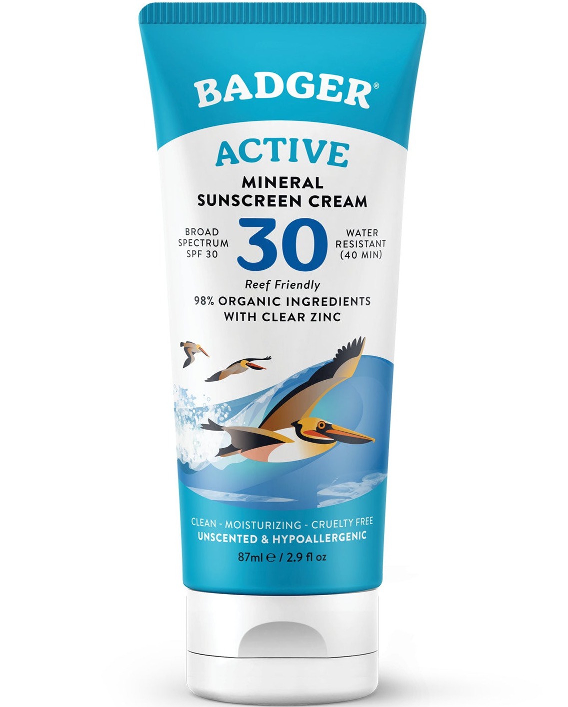 Badger Active Mineral Sunscreen Cream - SPF 30