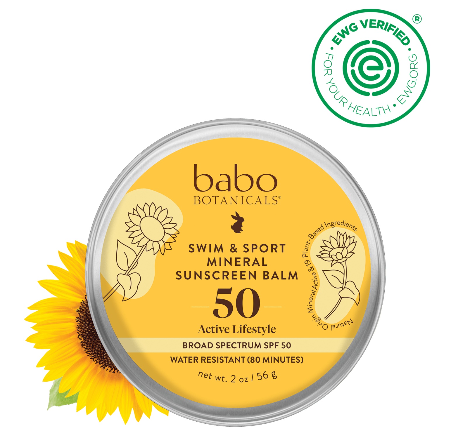 Babo Botanicals Swim & Sport Mineral Sunscreen Balm SPF50