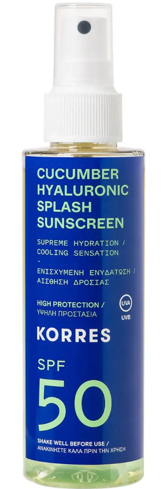 Korres Cucumber Hyaluronic Splash Sunscreen SPF 50