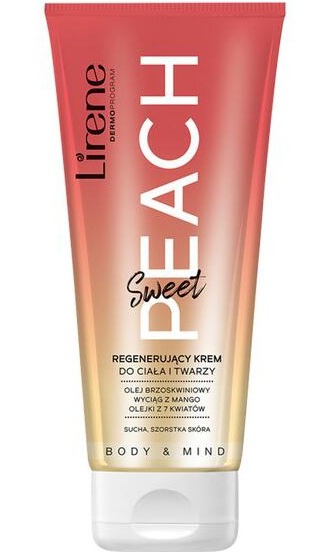 Lirene Body & Mind Regenerating Cream for Face and Body Sweet Peach