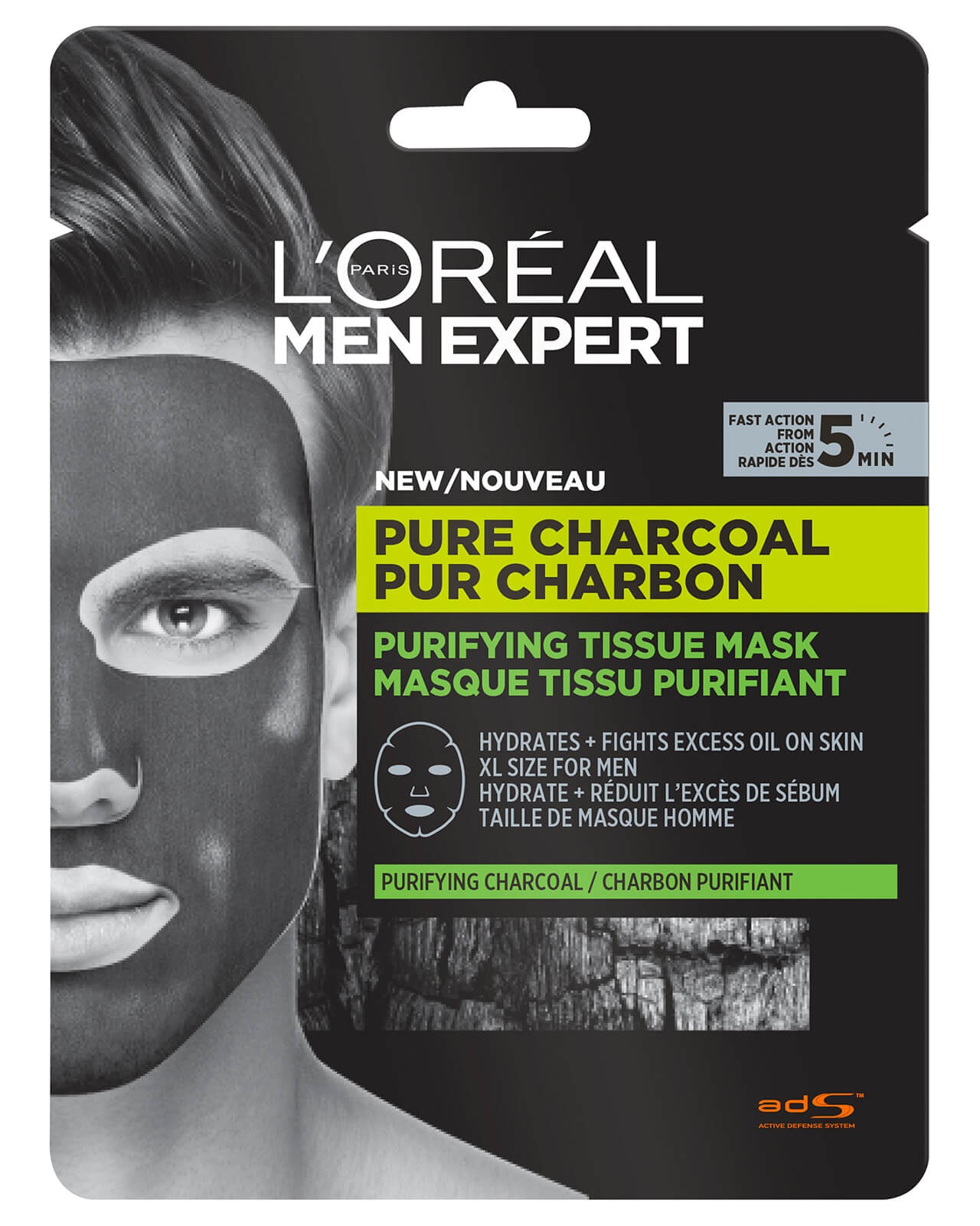 L'Oreal Men Expert Pure Charcoal Purifying Tissue Mask