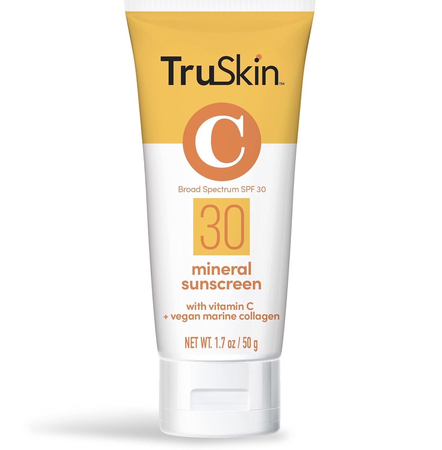 TruSkin Mineral Sunscreen With Vitamin C + Vegan Marine Collagen, SPF 30