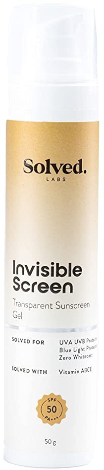 Solved  Labs Invisible Screen SPF 50 Pa+++ Transparent Suncreen Gel