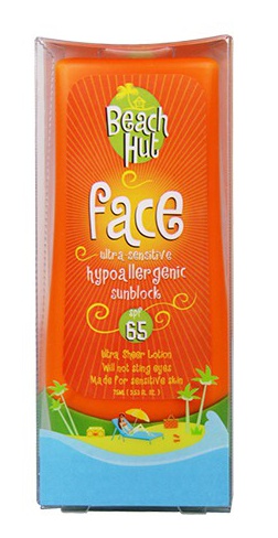 Beach Hut Face Ultra-Sensitive Hypoallergenic Sunscreen Spf65