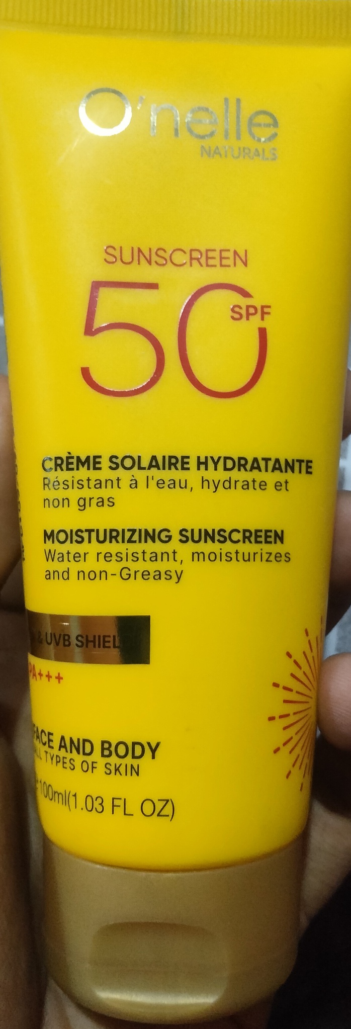 O'nelle naturals Sunscreen SPF 50 Moisturising