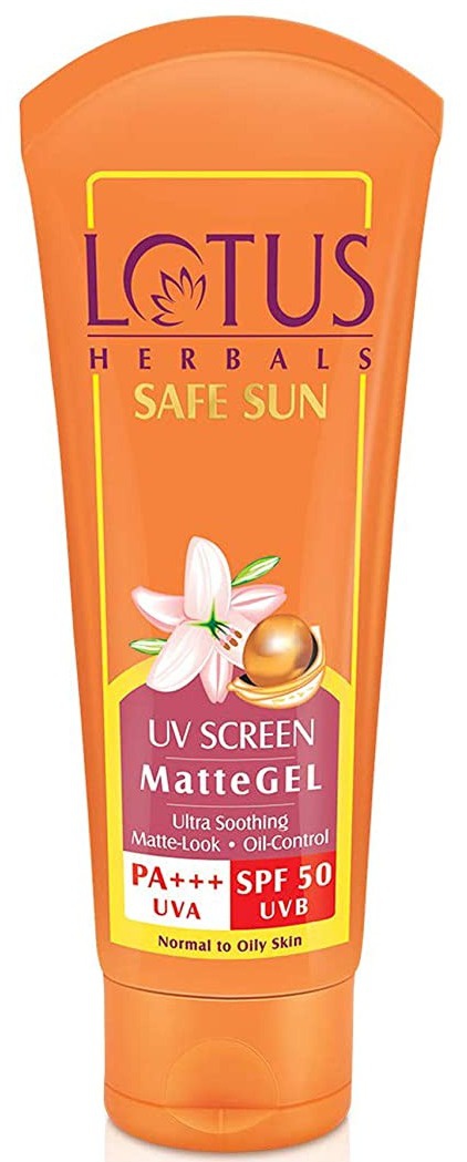 Lotus Herbals Safe Sun UV Screen Matte Gel Ultra Soothing Sunscreen। Pa+++ And SPF50