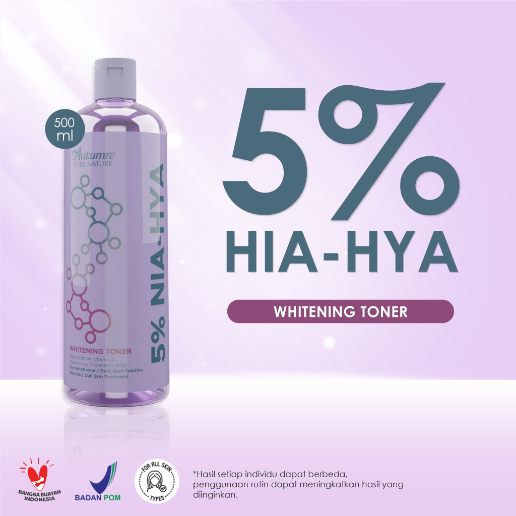 Autumn 5% Nia – Hya Whitening Toner (purple) 500ml (awnt 500ml)