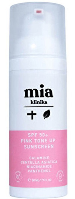 mia klinika SPF 50 Pink Tone Up Tone Equalizing Pink Face Sun Cream