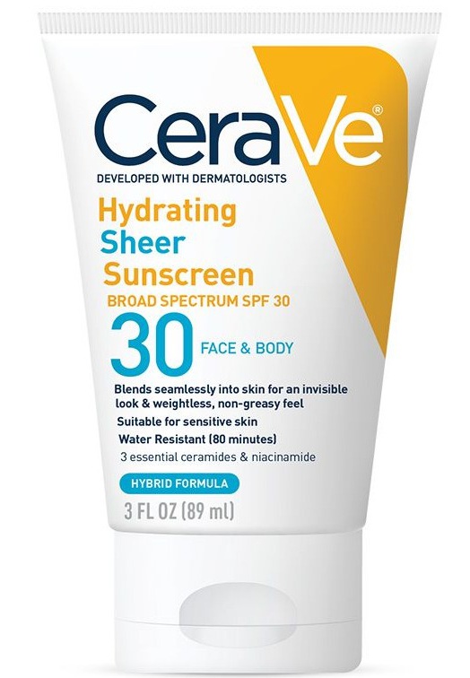 CeraVe Hydrating Sheer Face And Body Sunscreen SPF 30