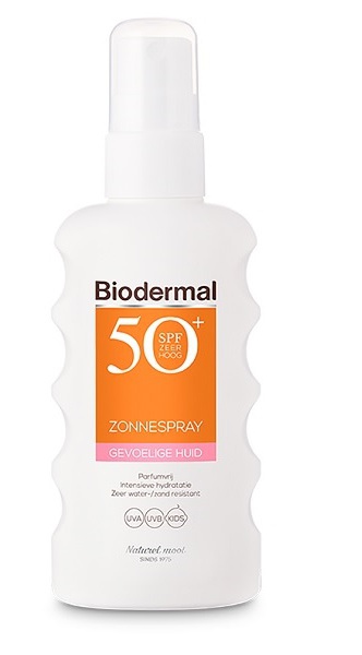 Biodermal Sensitive Sunscreen Spray SPF 50.