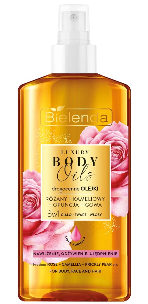 Bielenda Luxury Body Oils Rose + Camellia + Prickly Pear Oils For Body, Face And Hair