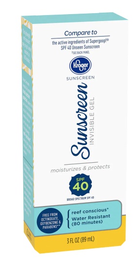 Kroger Sunscreen Invisible Gel SPF40