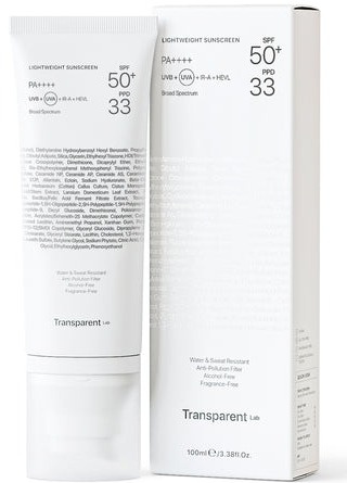 Transparent lab Lightweight Sunscreen SPF 50+ PPD33