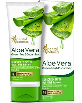 Oriental Botanics Aloe Vera, Green Tea & Cucumber Sunscreen Spf 50