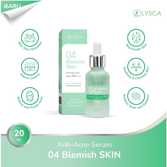 Lysca ￼lysca 04 Blemish Skin Succinic Acid/BHA  2% + Cica Anti-acne Serum