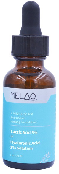 MELAO Lactic Acid Facial Serum 5% Lactic Acid, 2% Hyaluronic Acid Superficial Peeling Serum For Exfoliation Nourishing