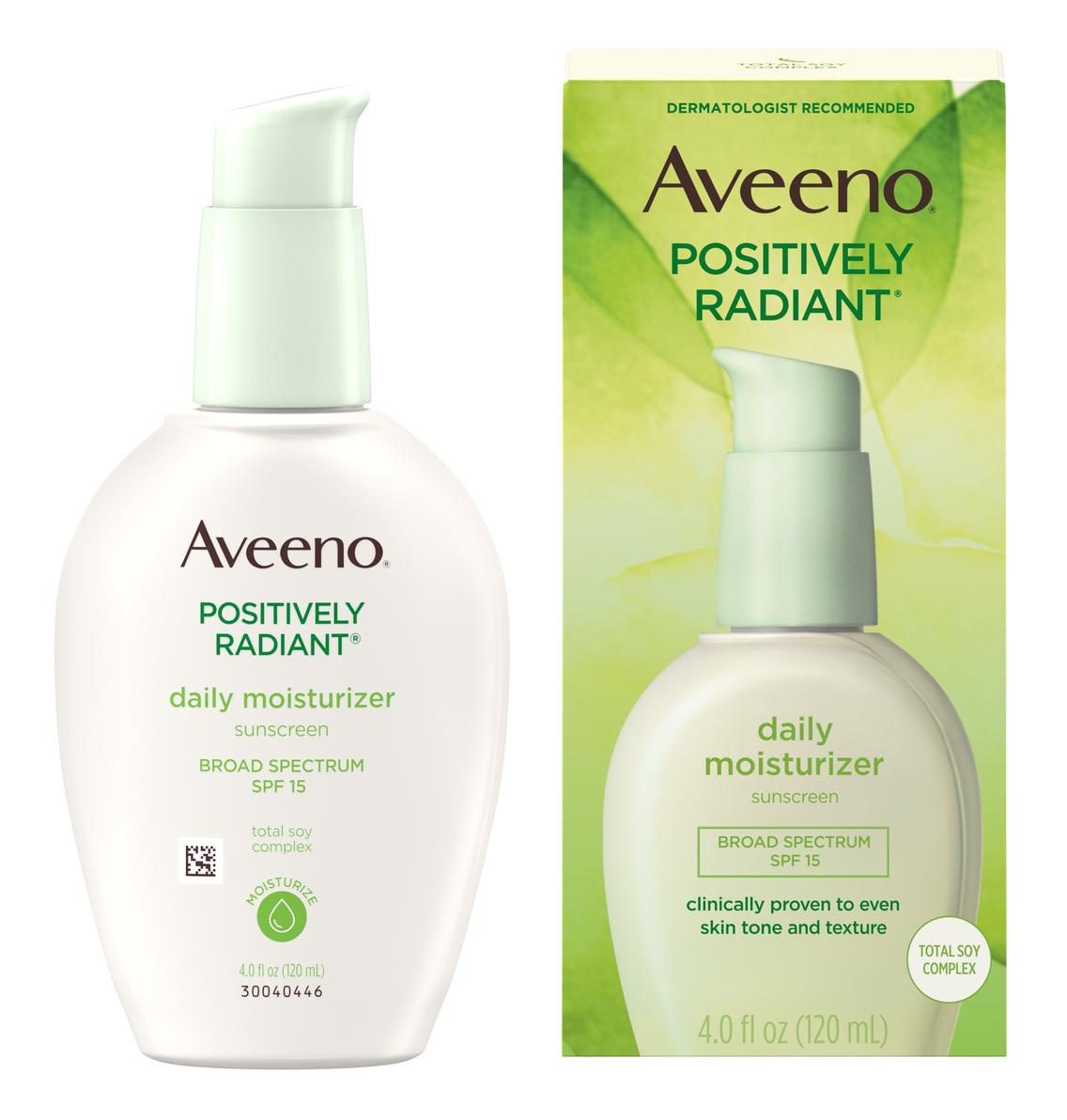 Aveeno Positively Radiant Daily Face Moisturizer For Even Skin Tone, Spf 15