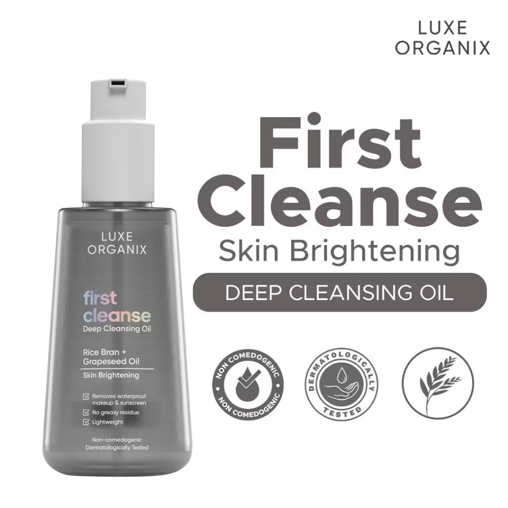 Luxe Organix First Cleanse Rice Bran+grapeseed Skin Brightening Cleansing Oil
