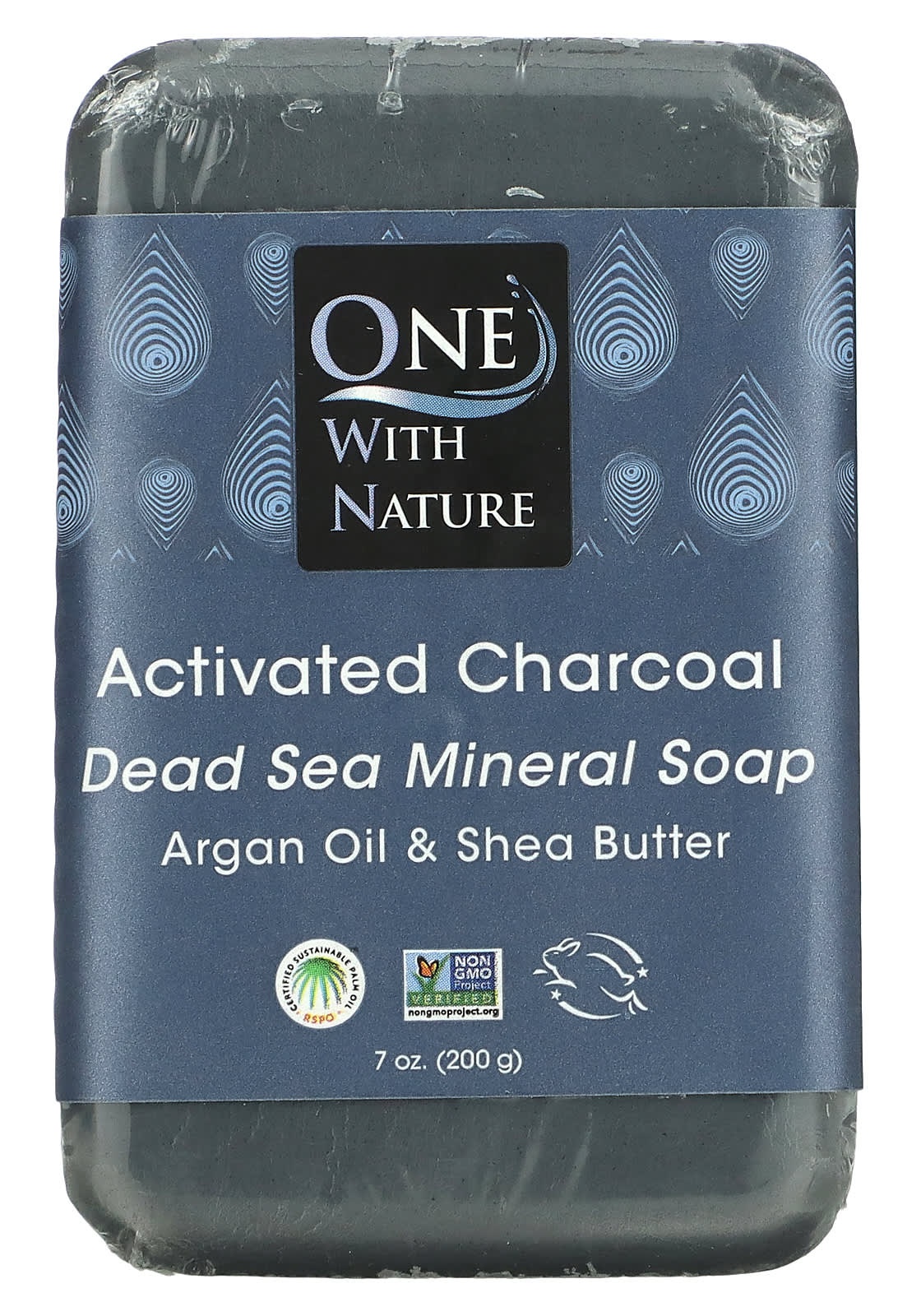 One With Nature Dead Sea Mineral Soap, Activated Charcoal, Argan Oil & Shea Butter