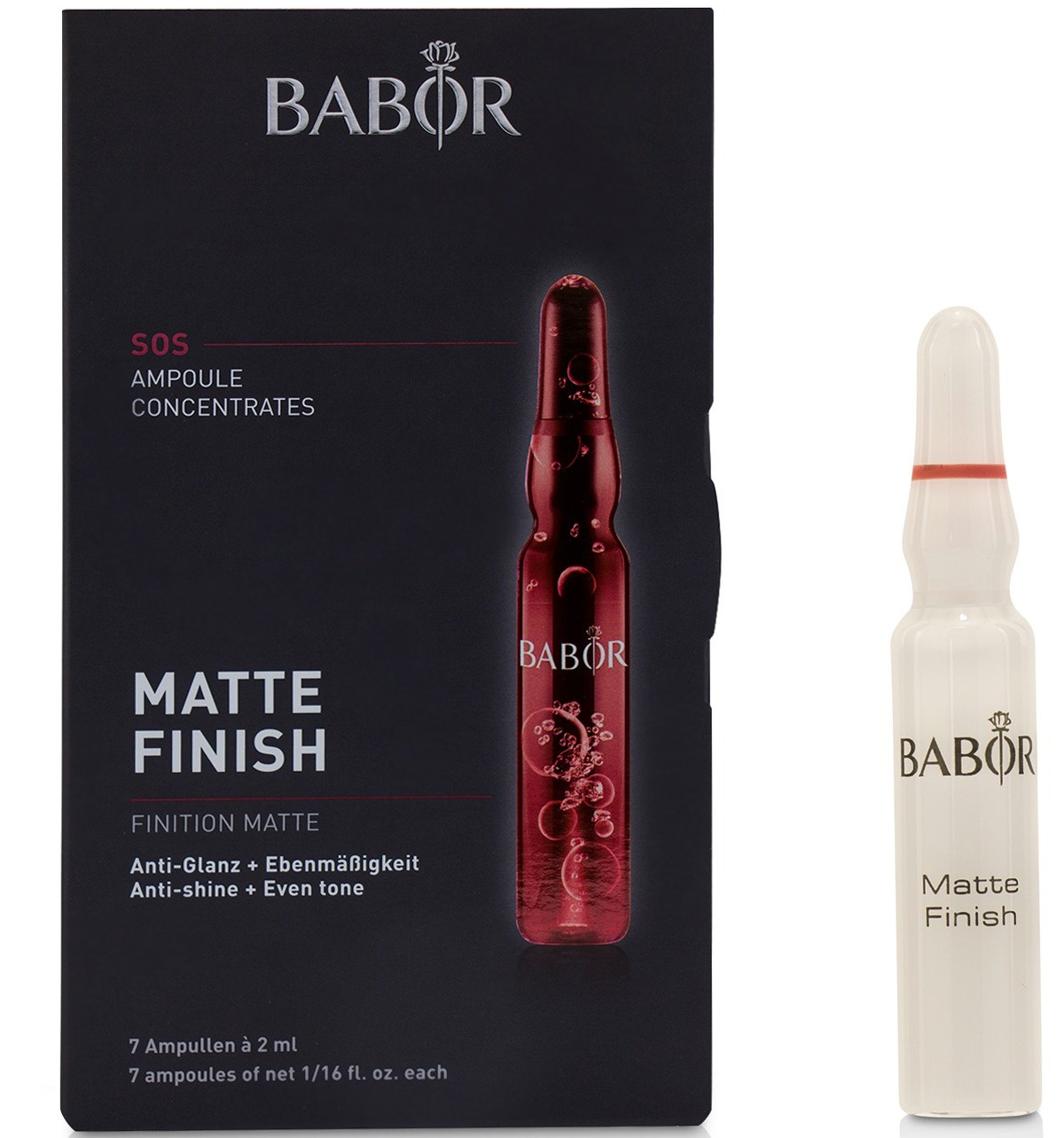 BABOR Ampoule Concentrates SOS Matte Finish (anti-shine + Even Tone) - For Oily & Combination Skin