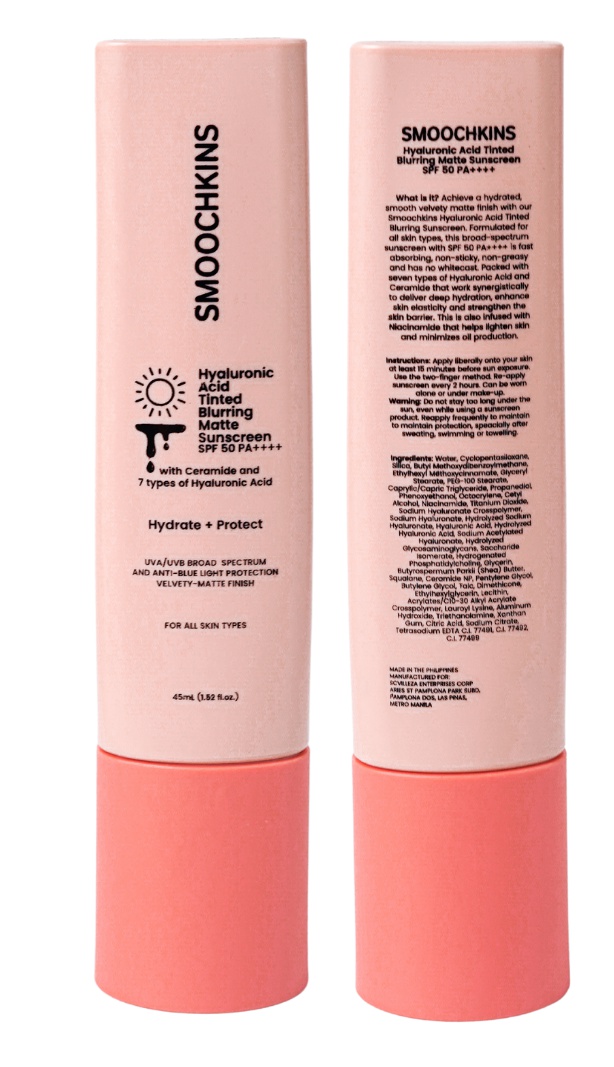 Smoochkins Hyaluronic Acid Tinted Blurring Matte Sunscreen SPF50 Pa++++