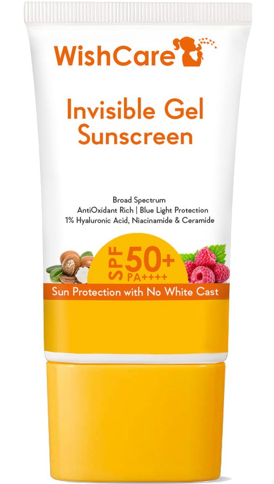WishCare Invisible Gel SPF50 Sunscreen For Face - Broad Spectrum Protection - Pa++++