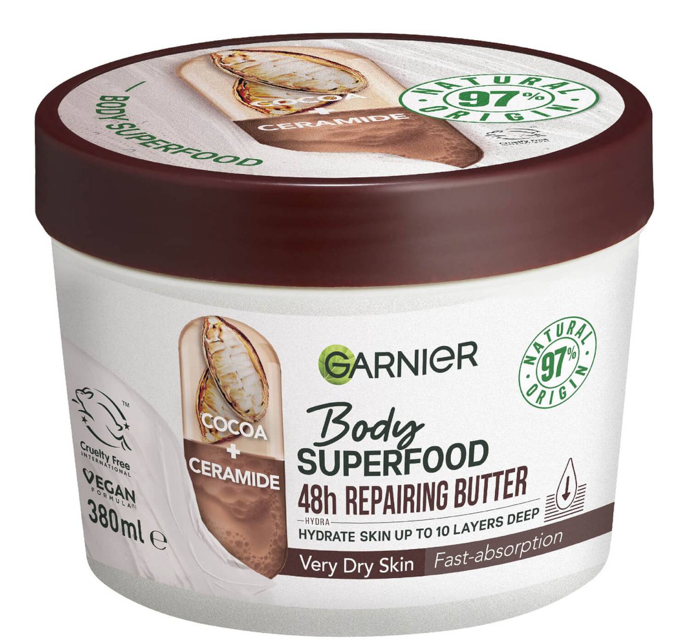 Garnier Body Superfood, Repairing Body Butter, Cocoa & Ceramide