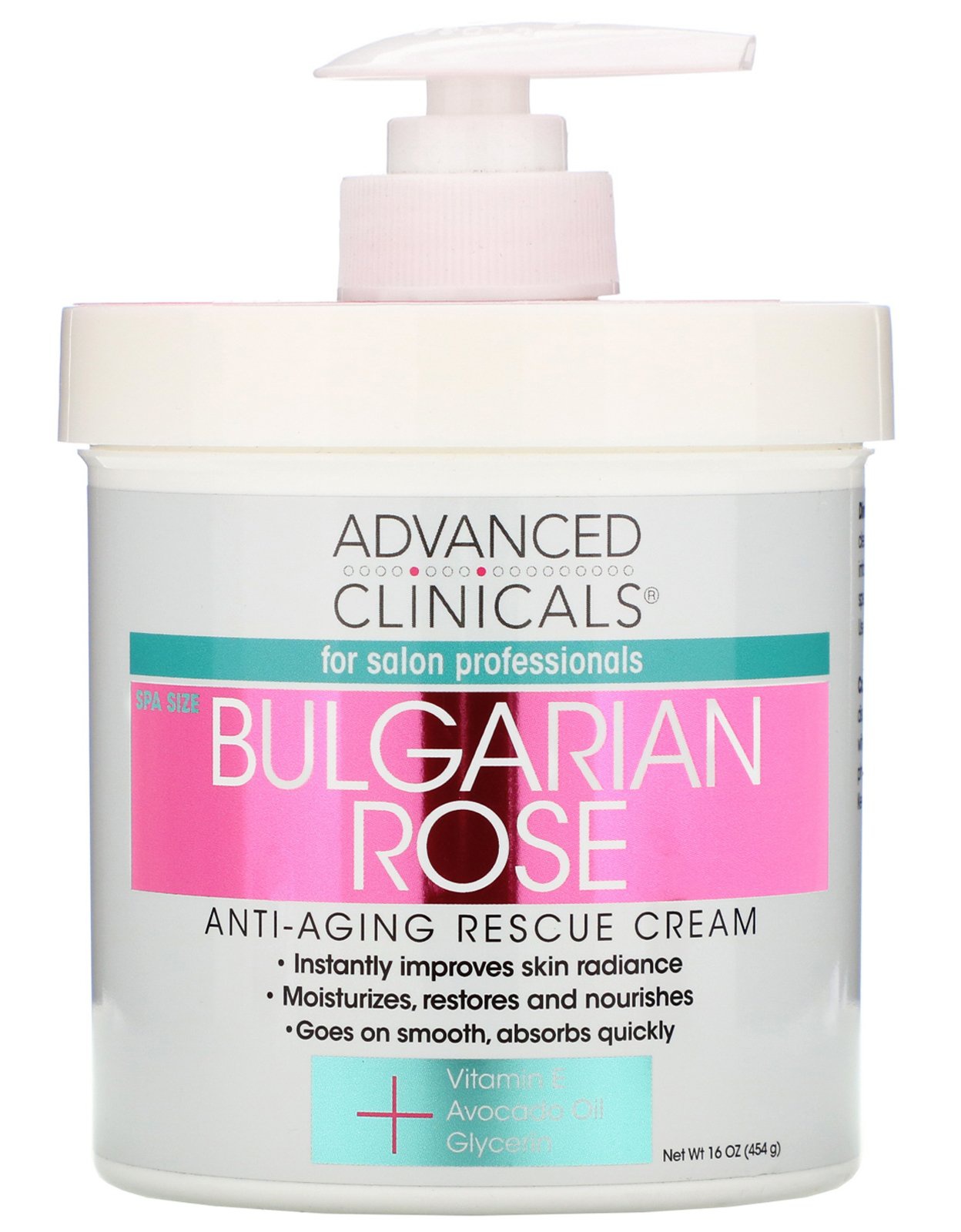 Advanced Clinicals Anti-Aging Rescue Cream, Bulgarian Rose