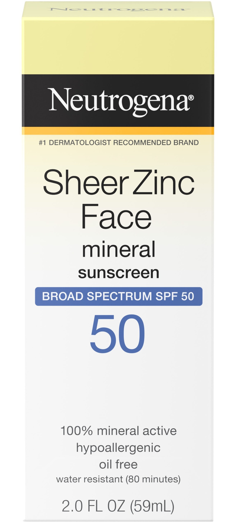 Neutrogena Sheer Zinc Fragrance Free Face Dry Touch Sunscreen Lotion SPF 50
