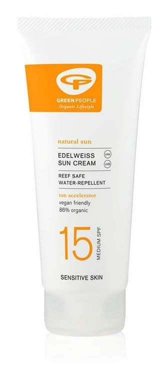 Green People Edelweiss Sun Cream With Tan Accelerator - SPF15