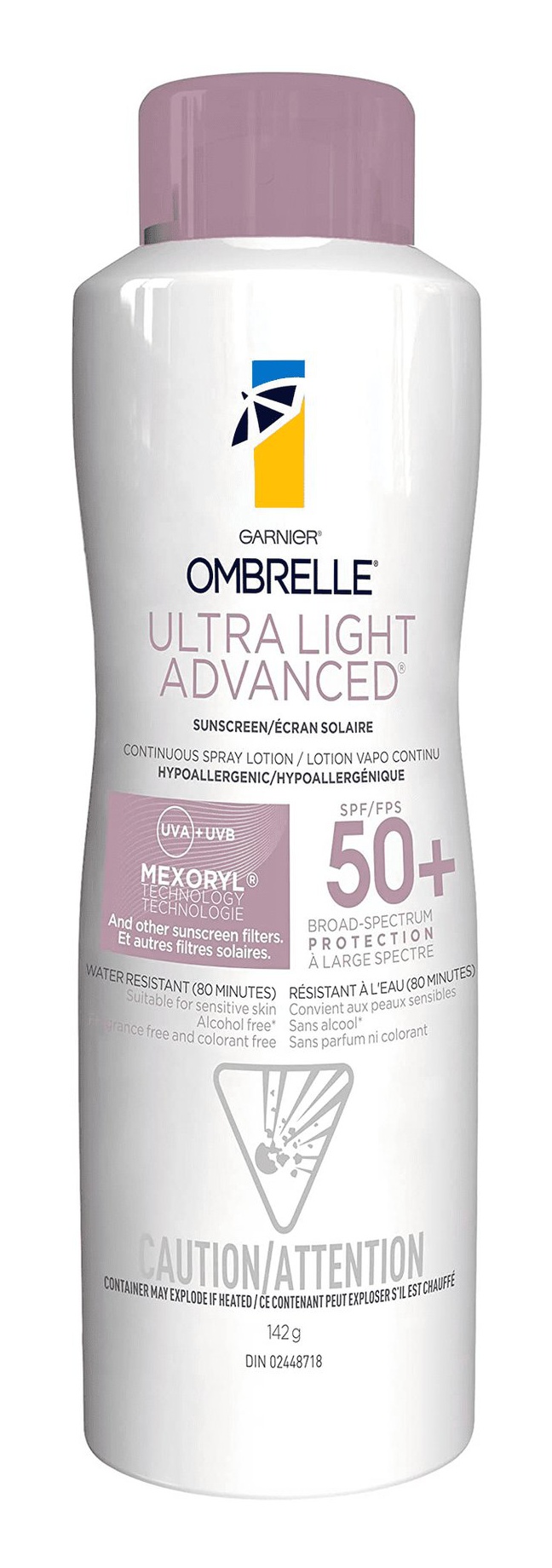 Garnier Ombrelle Ultra Light Advanced Sunscreen Spray SPF 50+, For Sensitive Skin