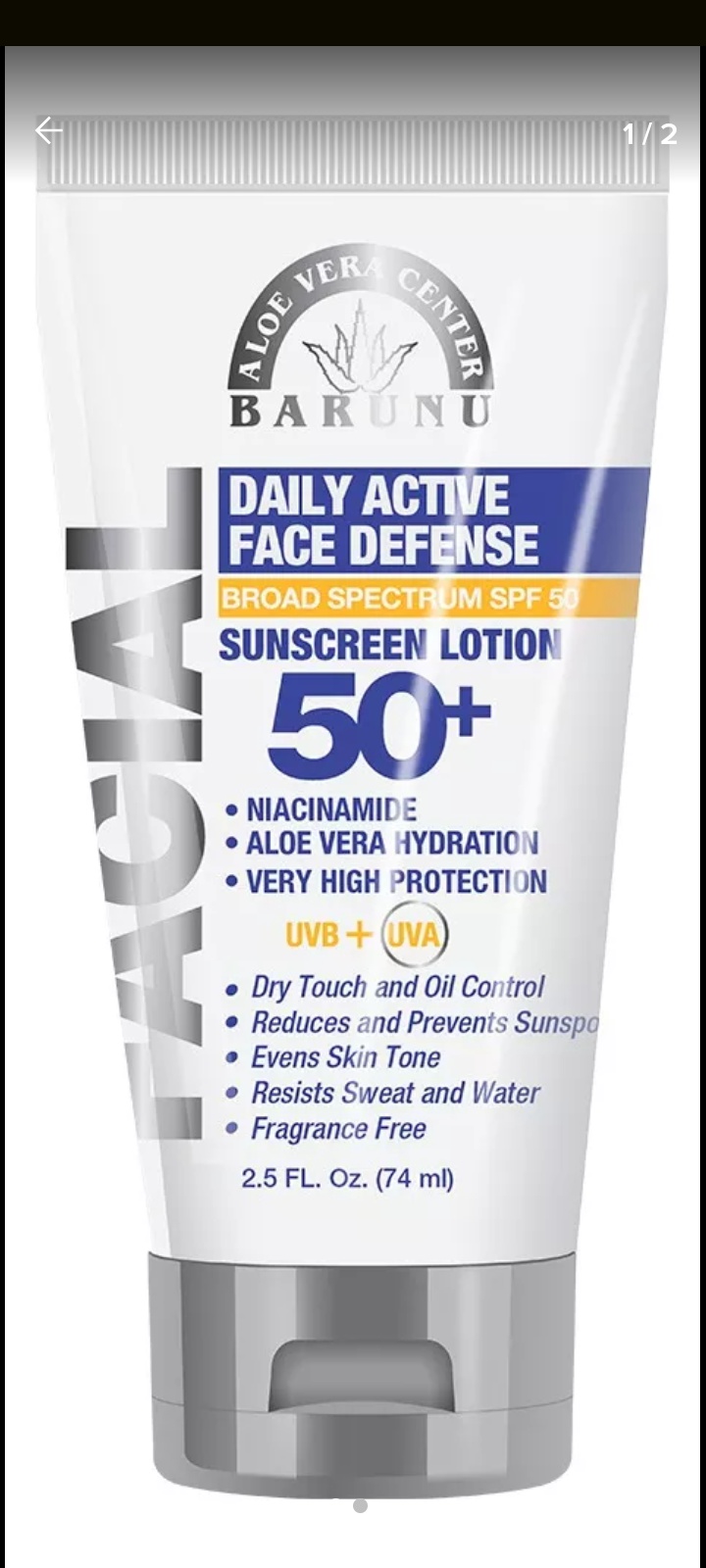 Barunu Daily Active Self Defense Sunscreen Lotion 50+