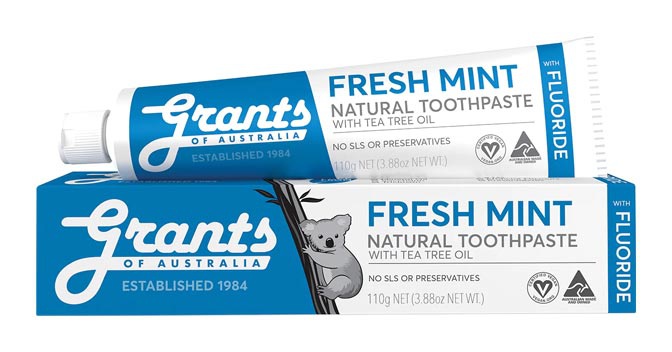 Grants of Australia Natural Toothpaste - Fresh Mint - With Fluoride