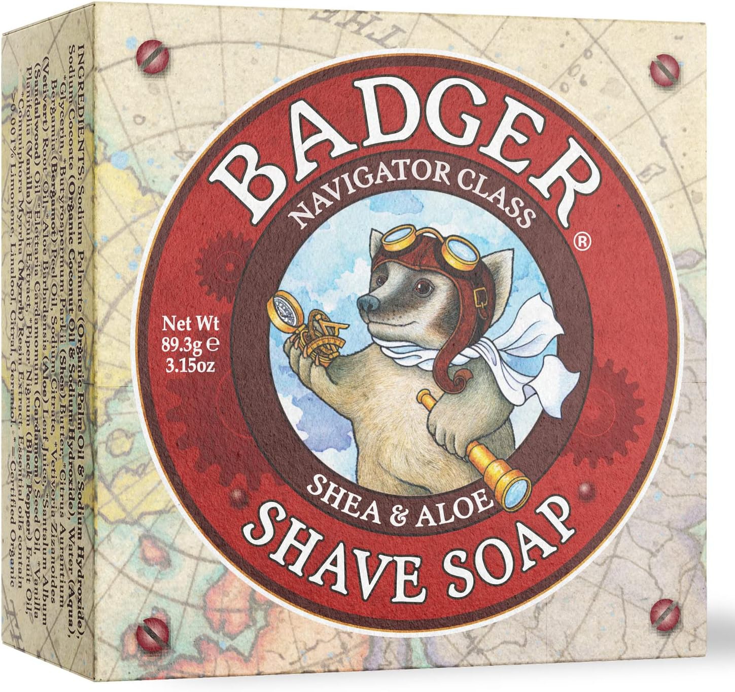 Badger Shaving Soap Puck, Aloe Vera & Coconut Oil With Bergamot Essential Oil, Natural Shave Soap Puck, Mens Shaving Soap Bar, Shaving Cream Puck, 3.15 Oz Bar