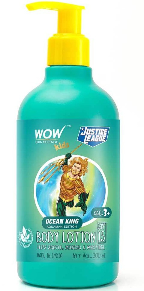WOW skin science Kids Body Lotion - SPF 15 - Ocean King Aquaman Edition