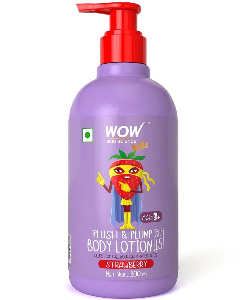 WOW skin science Kids Plush And Plump Body Lotion- Strawberry- SPF 15