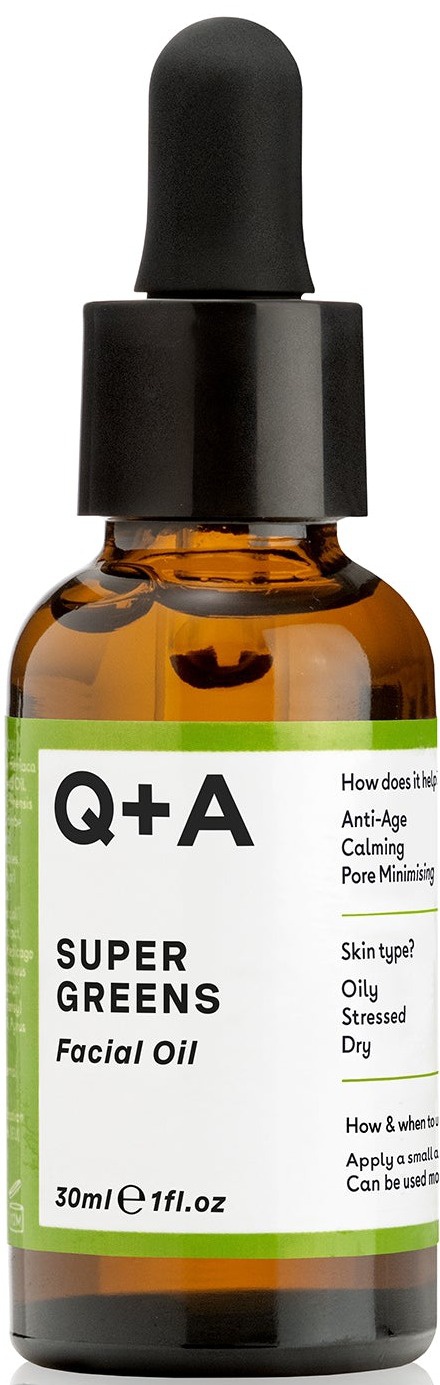 Q+A Super Greens Facial Oil