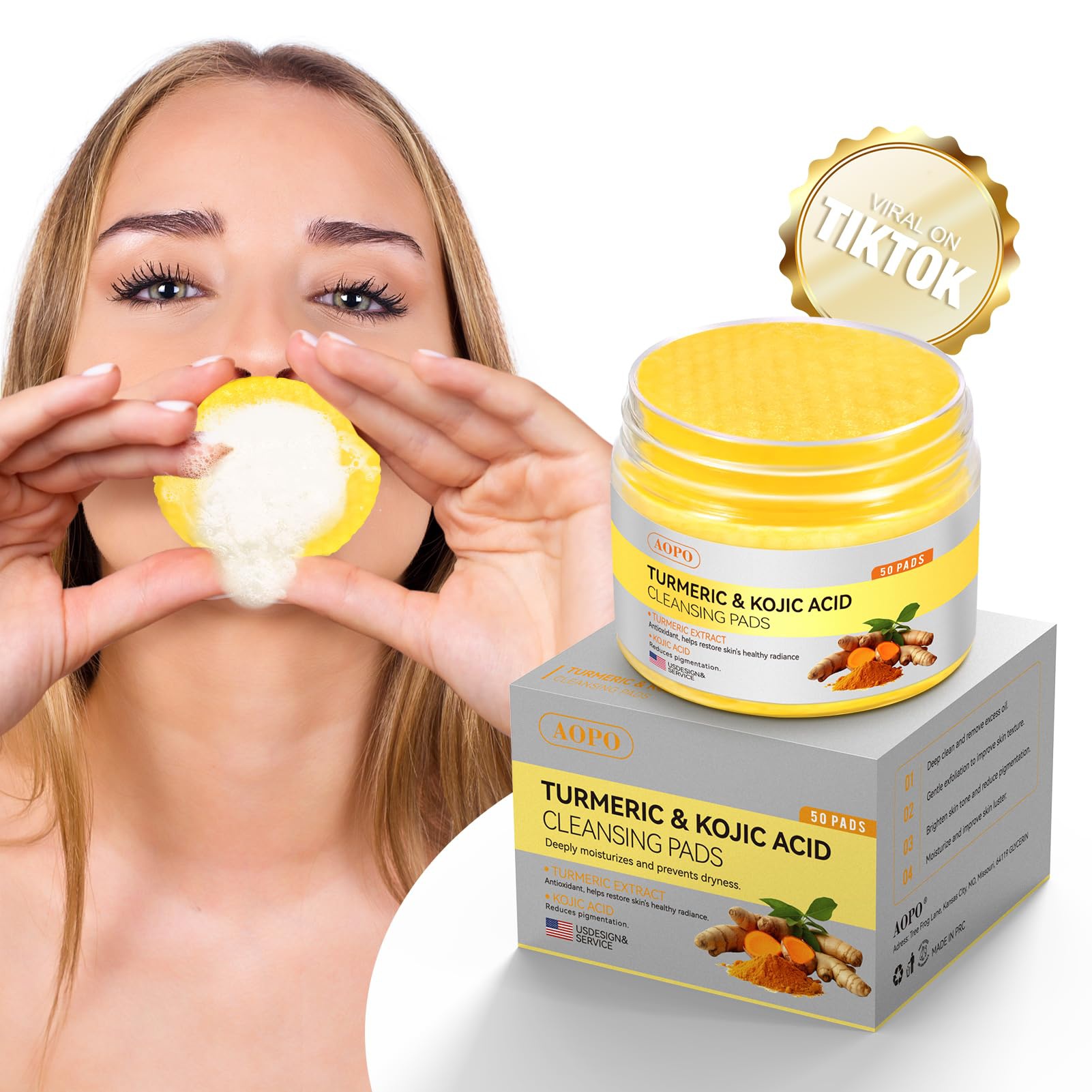 Aopo Turmeric & Kojic Acid Cleansing Pads