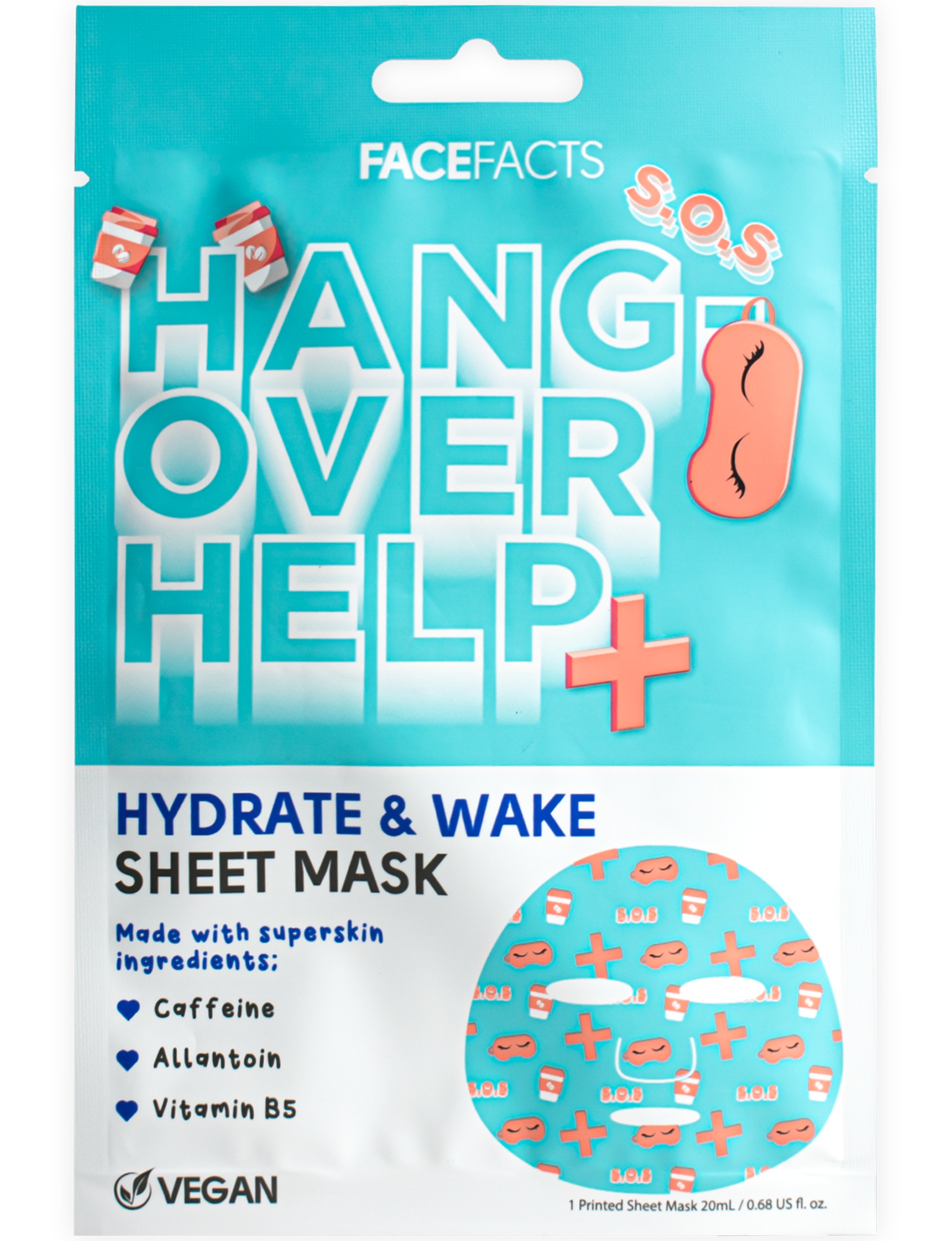 Face facts Hydrate & Help Sheet Mask Hangover Help