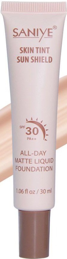 SANIYE Liquid Foundation Matte Full Coverage Skin Tint Moisturizing Cream #2 Natural