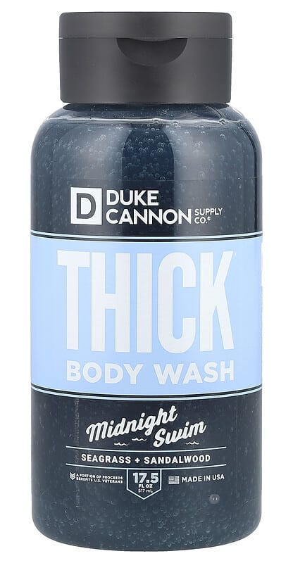 Duke Cannon Supply Co Midnight Swim Seagrass + Sandalwood Thick Body Wash