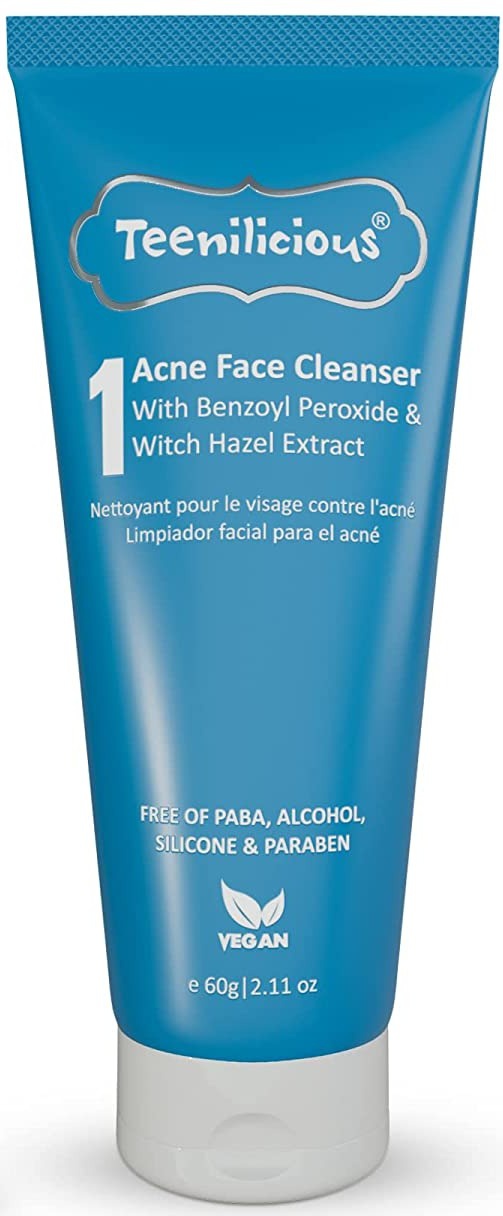 teenilicious Acne Face Cleanser With Benzoyl Peroxide And Witch Hazel Extract