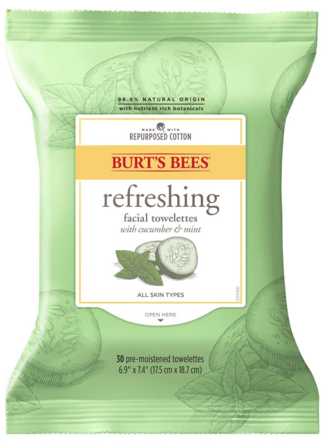 Burt's Bees Refreshing Facial Towelettes With Cucumber & Mint