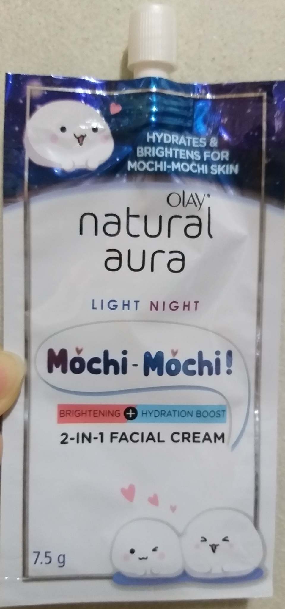 Olay Natural Aura Light Night Mochi-mochi 2-in-1 Facial Cream (2022)