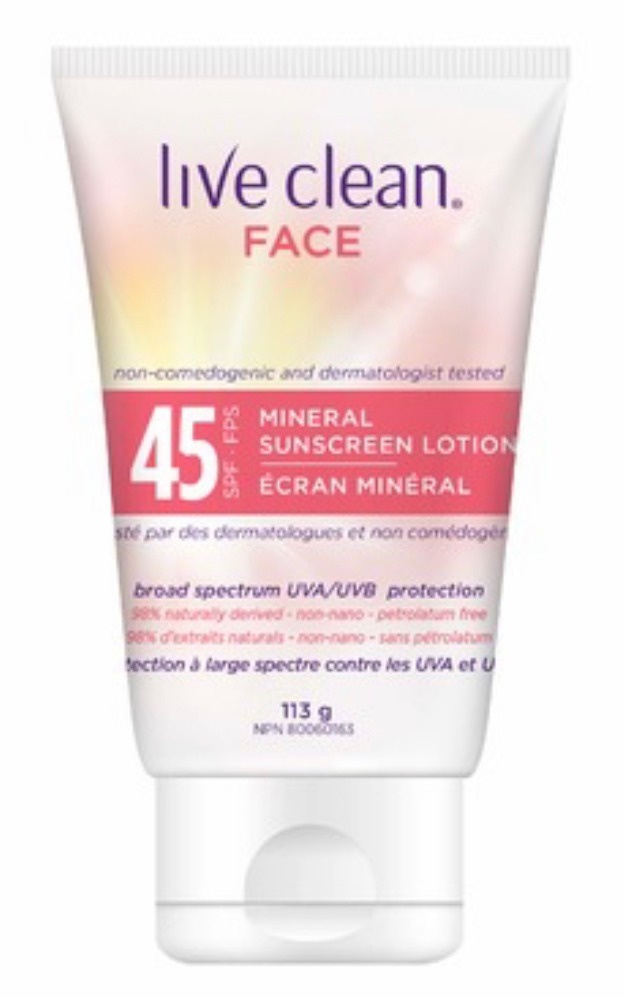 Live Clean Face Mineral Sunscreen Spf 45
