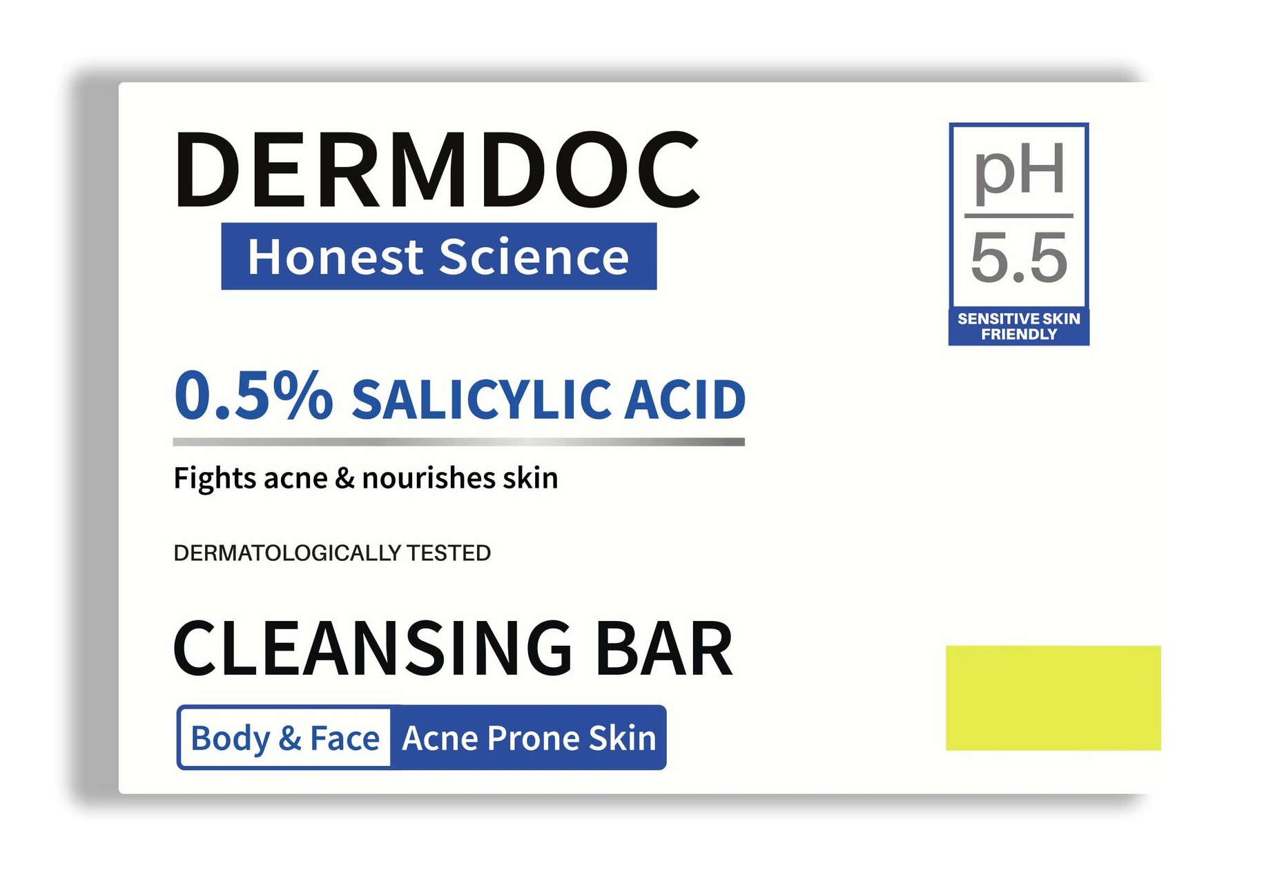 DERMDOC Honest Science 0.5 Salicylic Acid Cleansing Bar