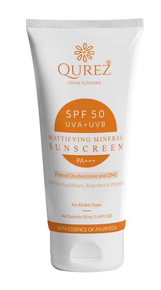 Qurez Mattifying Spf 50 Sunscreen With Sea Buckthorn, Aloe Vera And Vitamin E